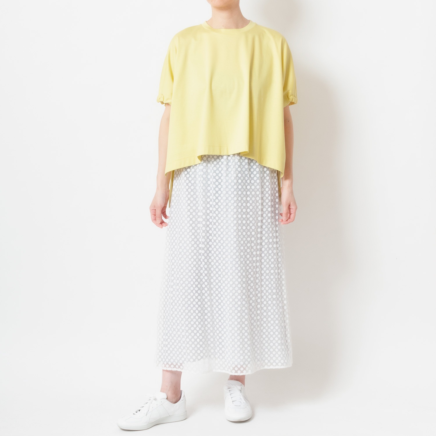 [Harriss �� Keiko Okamoto] Long skirt with opal print_Off white(02)