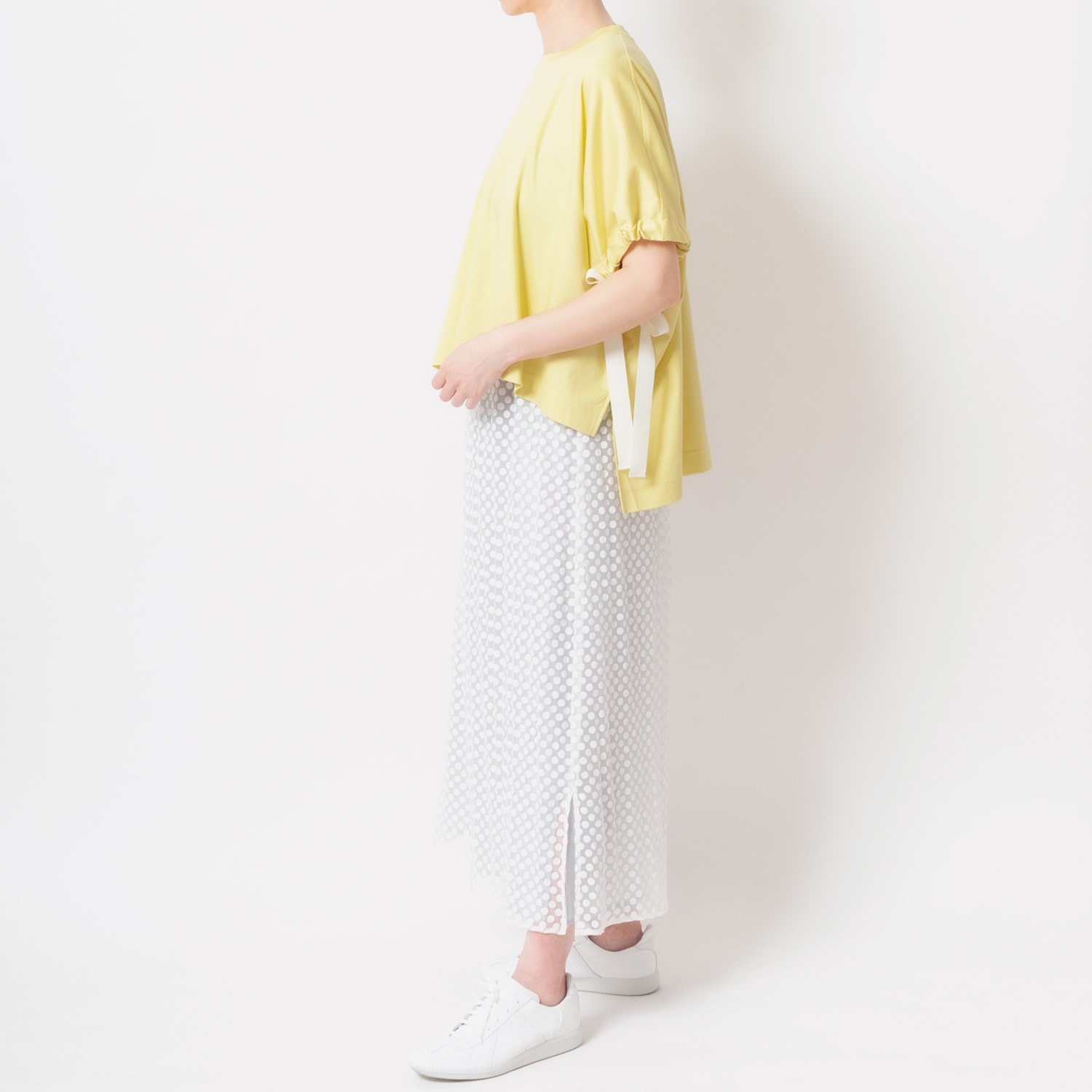 [Harriss �� Keiko Okamoto] Long skirt with opal print_Off white(02)