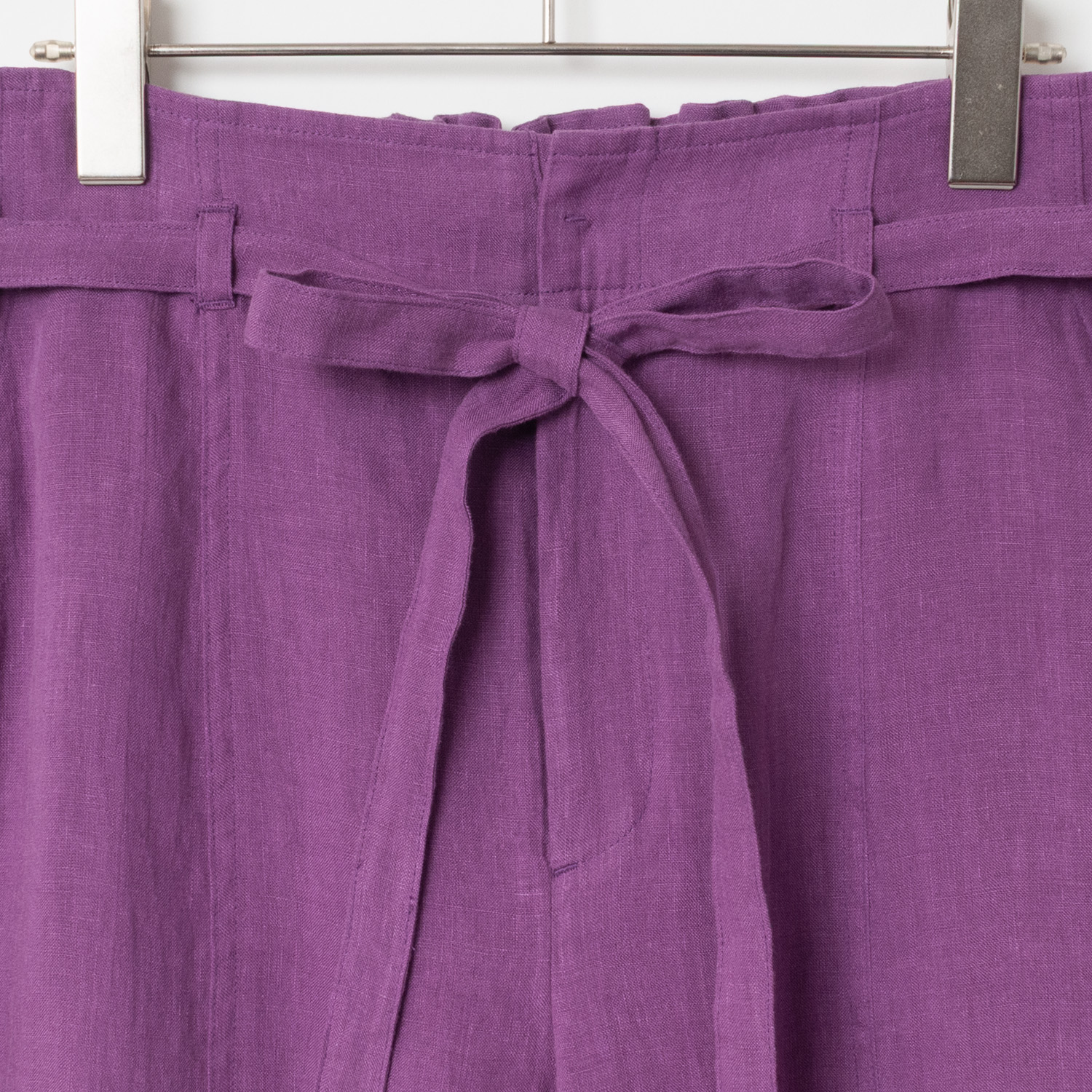 [Harriss] Linen Cropped Wide Pants