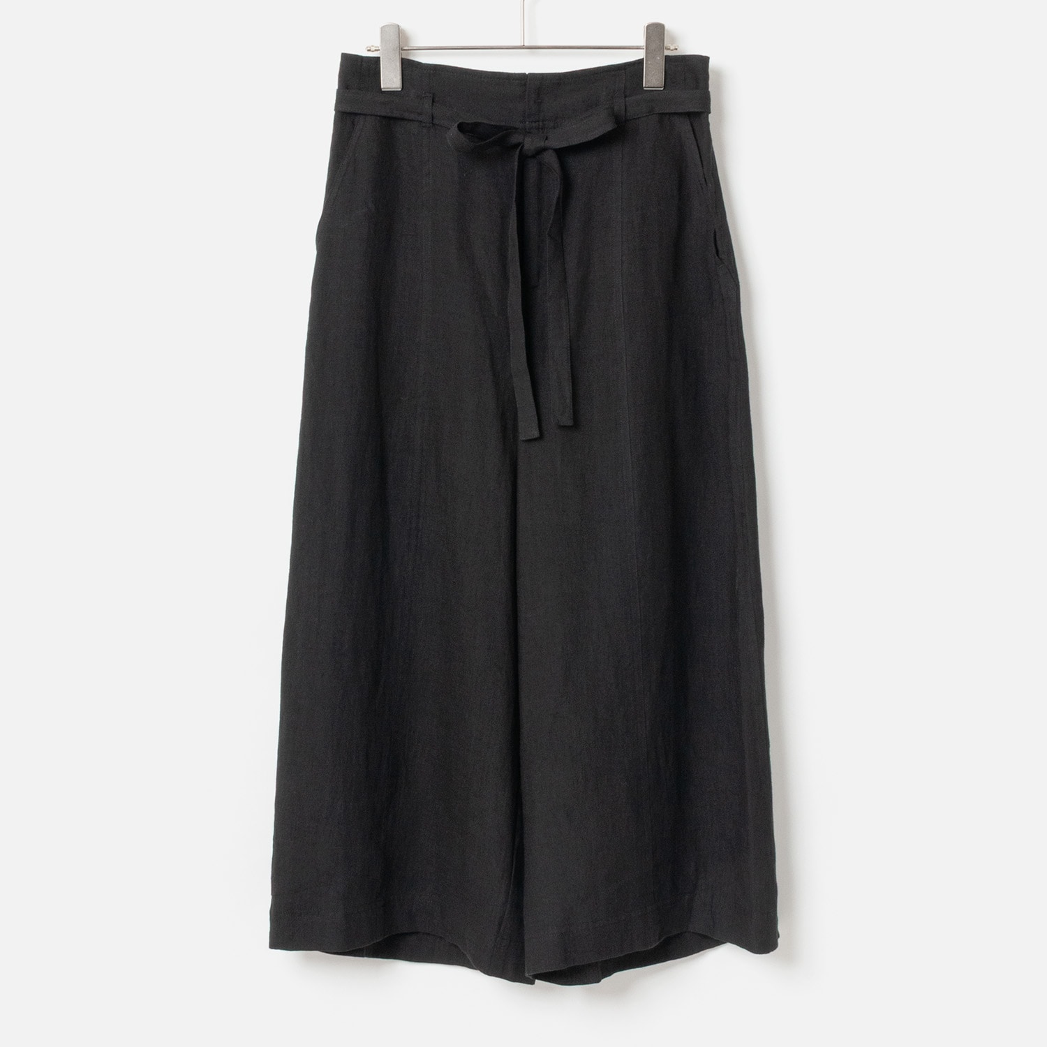 [Harriss] Linen Cropped Wide Pants
