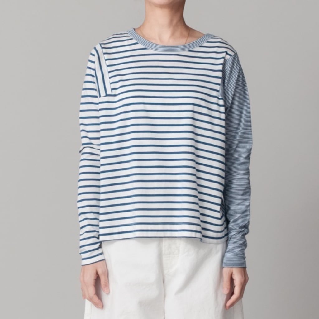 [RaPPELER] Asymmetrical Striped Cut and Sewn_Blue(51)