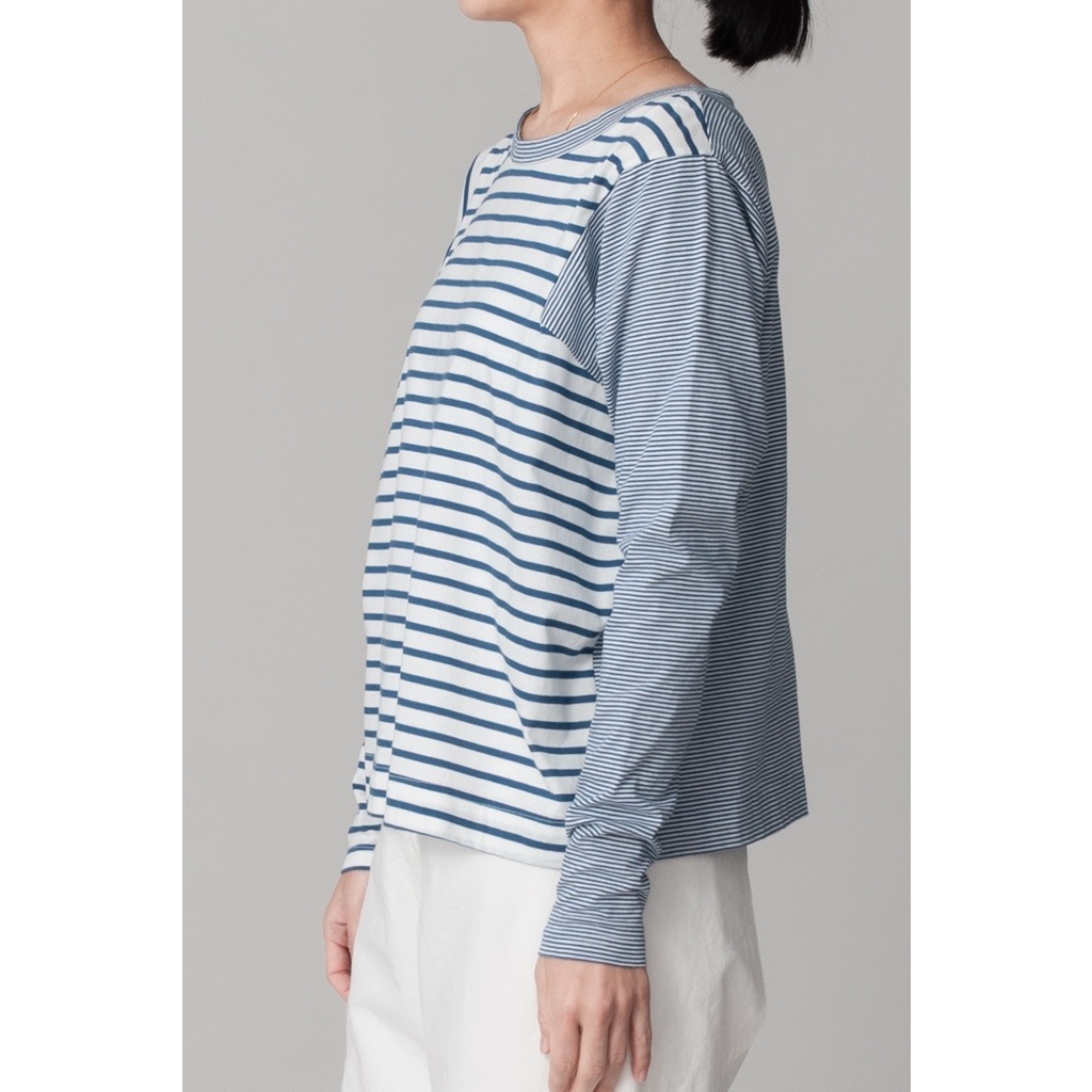 [RaPPELER] Asymmetrical Striped Cut and Sewn_Blue(51)
