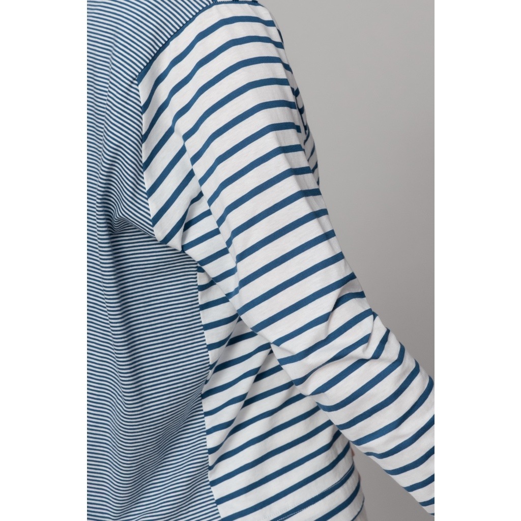 [RaPPELER] Asymmetrical Striped Cut and Sewn_Blue(51)