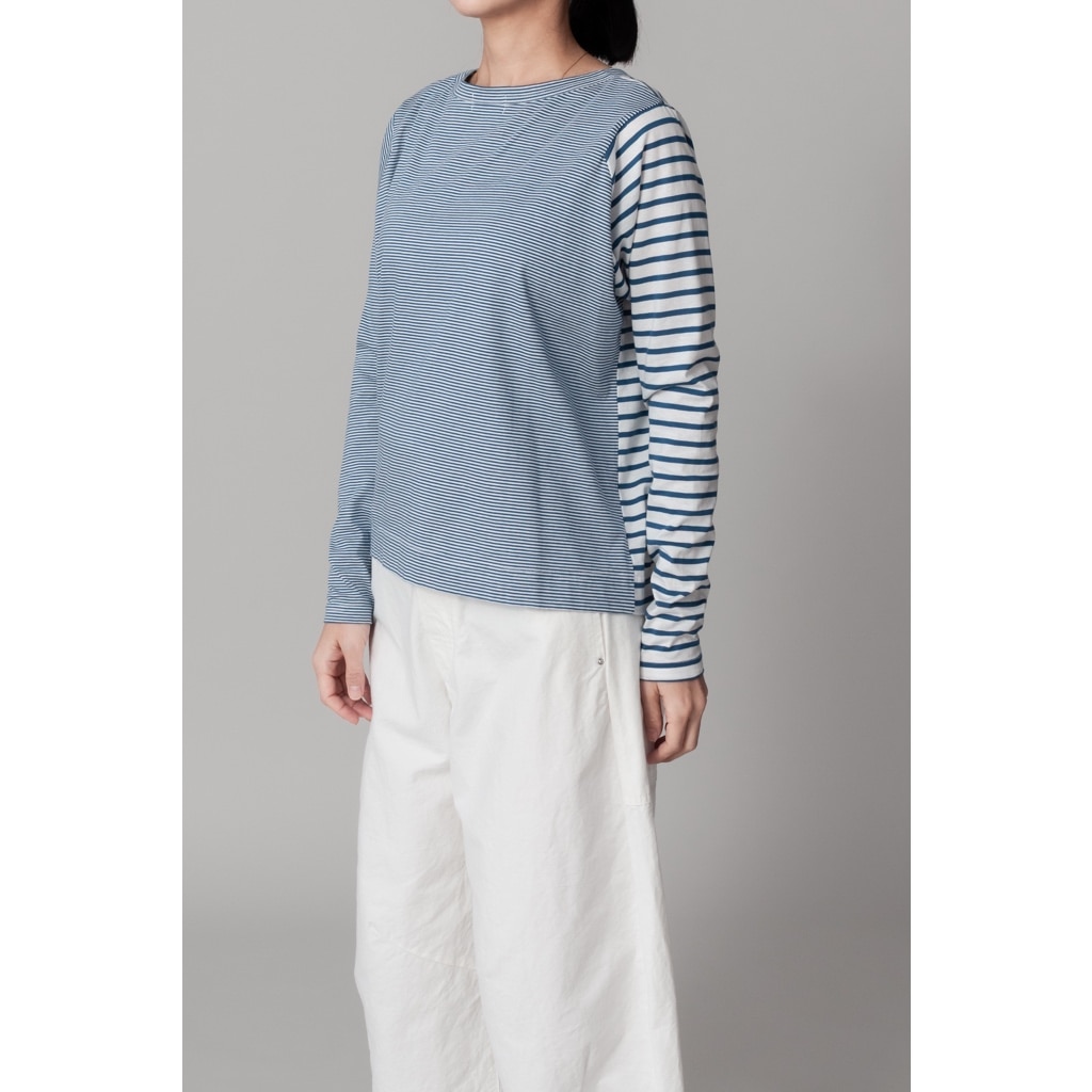 [RaPPELER] Asymmetrical Striped Cut and Sewn_Blue(51)