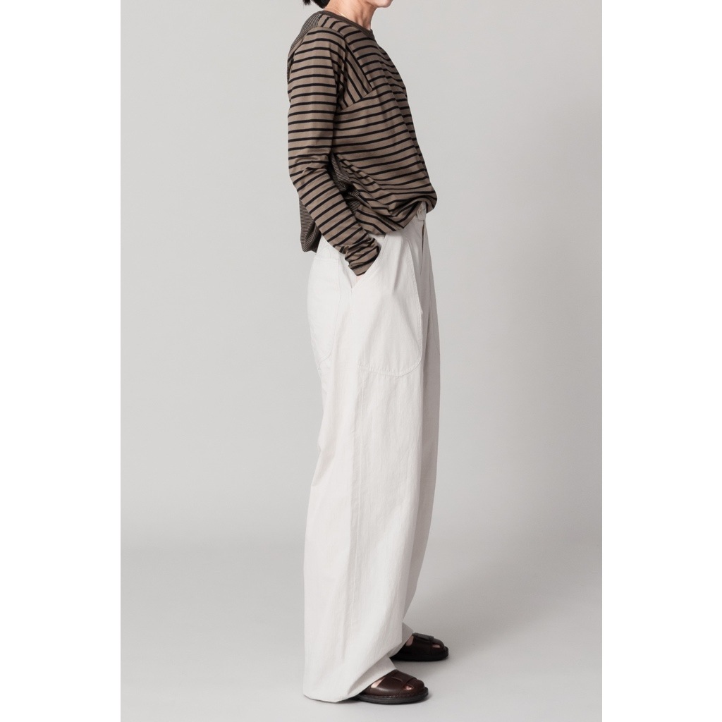 [RaPPELER] Asymmetrical Striped Cut and Sewn_Dark Brown(70)
