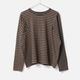 [RaPPELER] Asymmetrical Striped Cut and Sewn_Dark Brown(70)