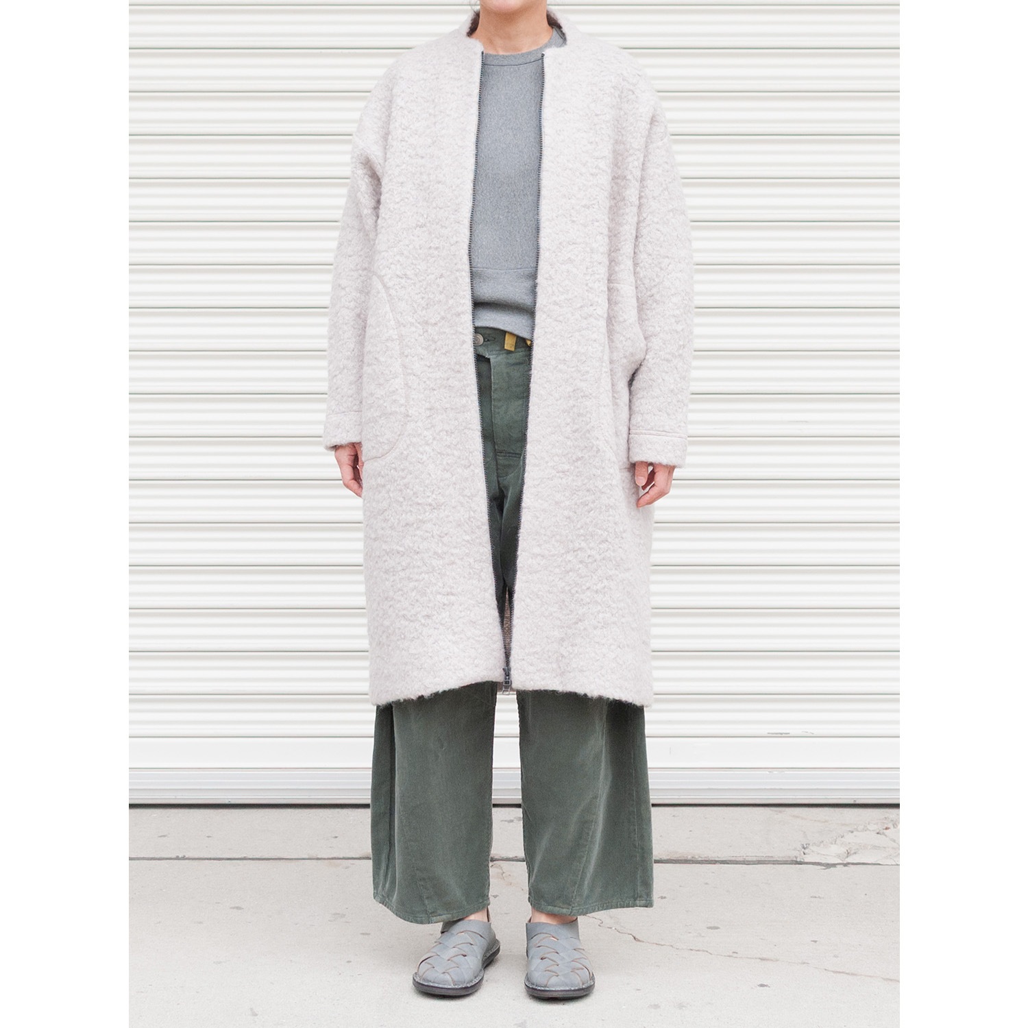 RaPPELER] Loop Inlay Compression Knit Coat_Off white(02) | KANEMAN