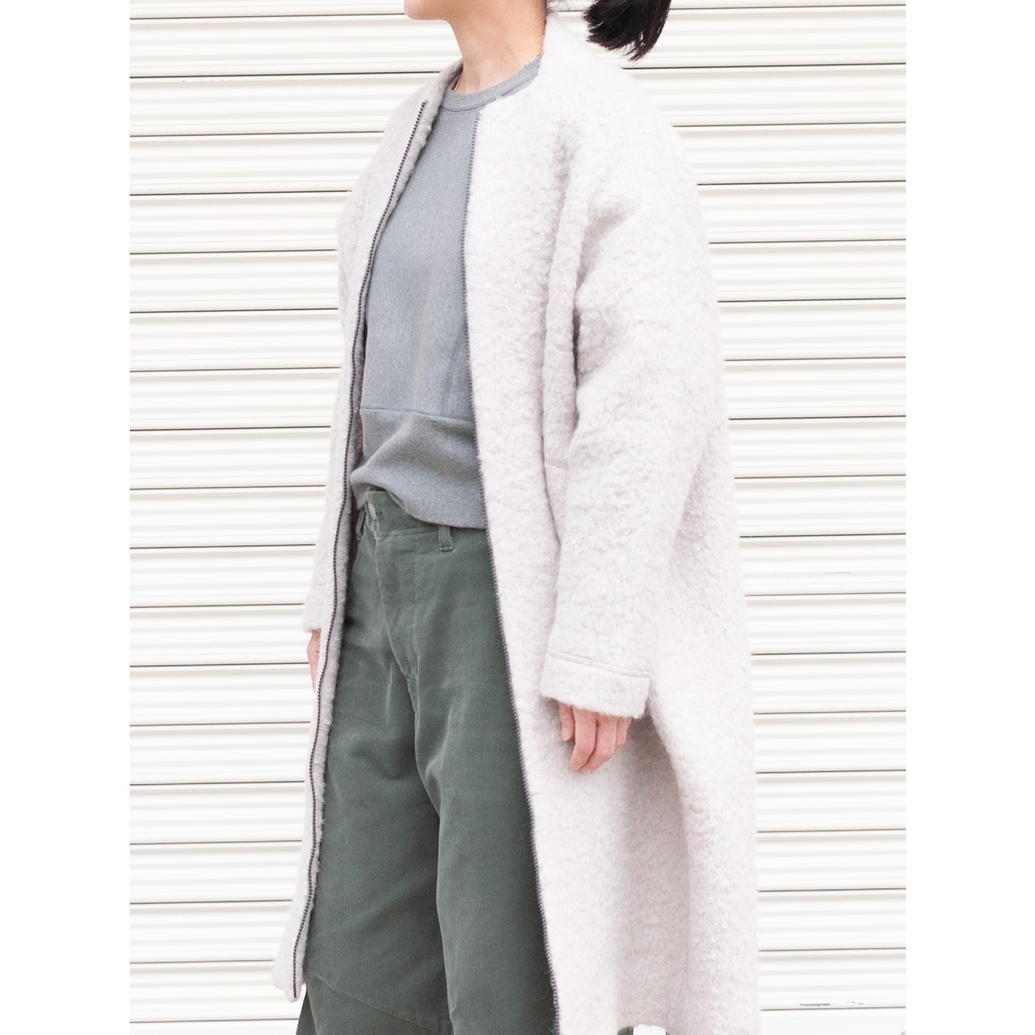 [RaPPELER] Loop Inlay Compression Knit Coat_Off white(02)