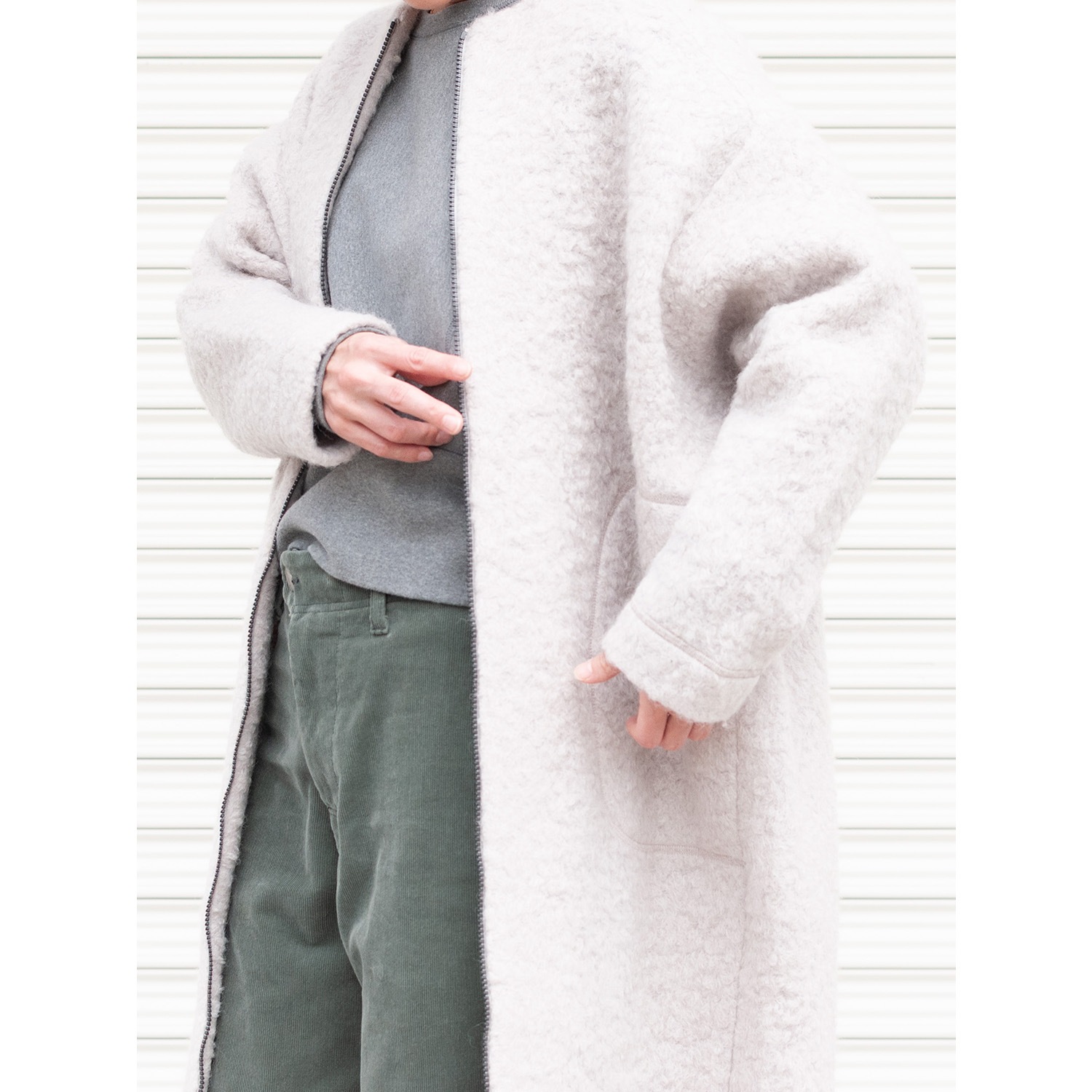 [RaPPELER] Loop Inlay Compression Knit Coat_Off white(02)
