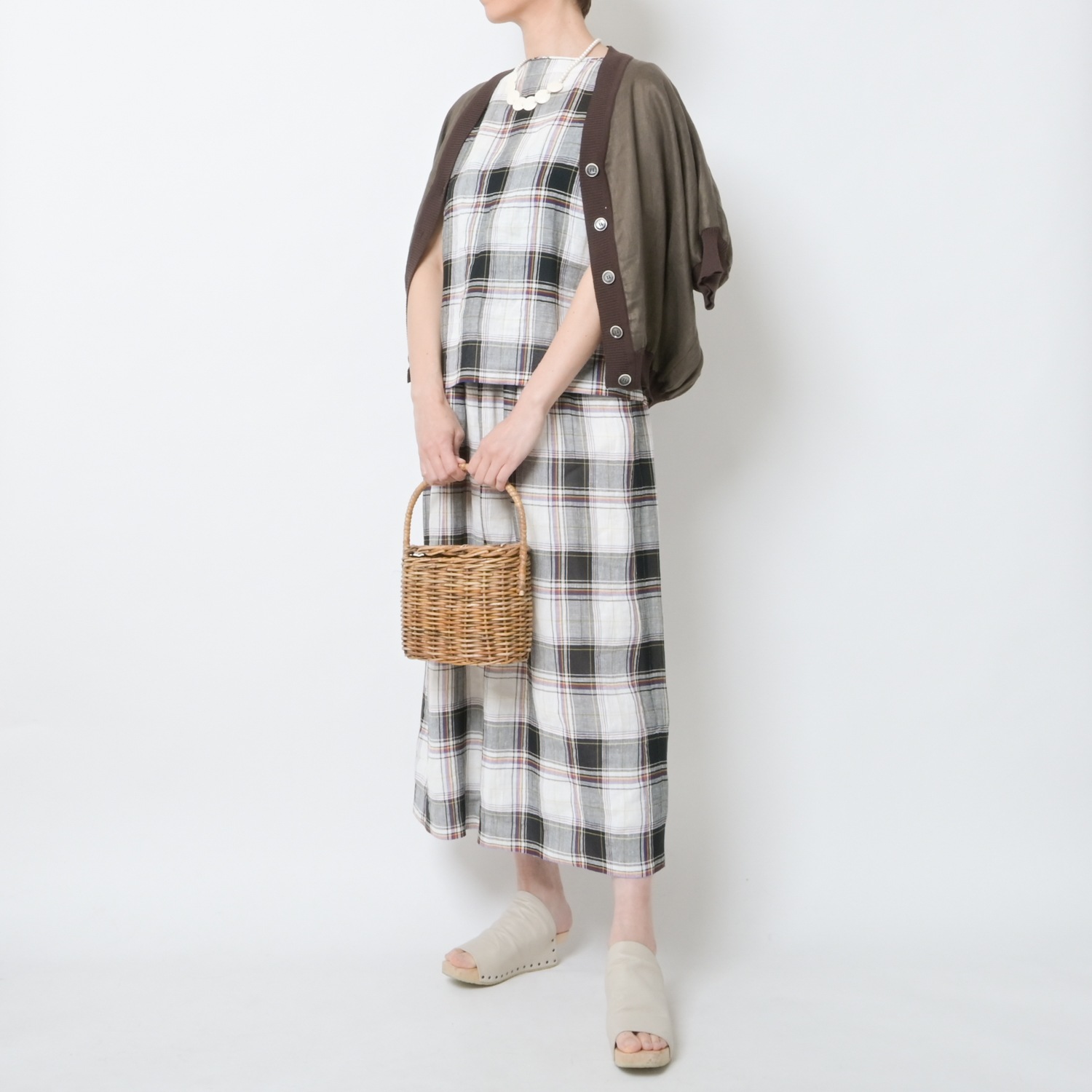 [Harriss] Tartan Check Sleeveless Blouse