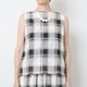 [Harriss] Tartan Check Sleeveless Blouse