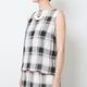 [Harriss] Tartan Check Sleeveless Blouse