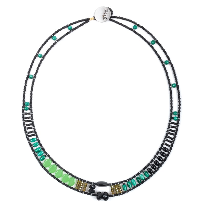 [ziio] GIRO NECKLACE ( DARK GREEN )