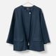 [Harriss �� Keiko Okamoto] No Collar Cardigan Blouson_Navy blue(50)