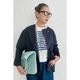 [Harriss �� Keiko Okamoto] No Collar Cardigan Blouson_Navy blue(50)