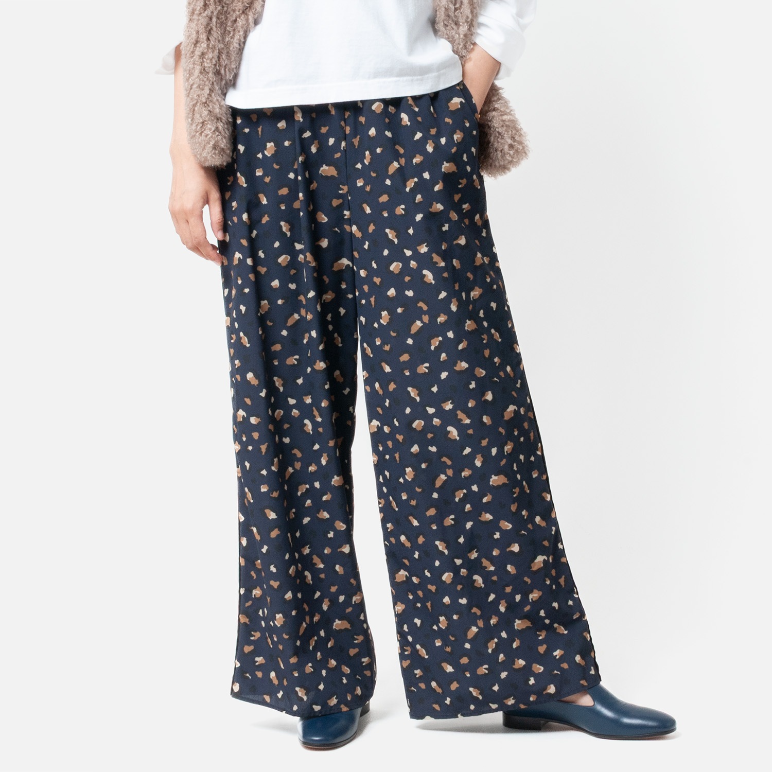 [Harriss] Leopard Pattern Semi-Wide Pants