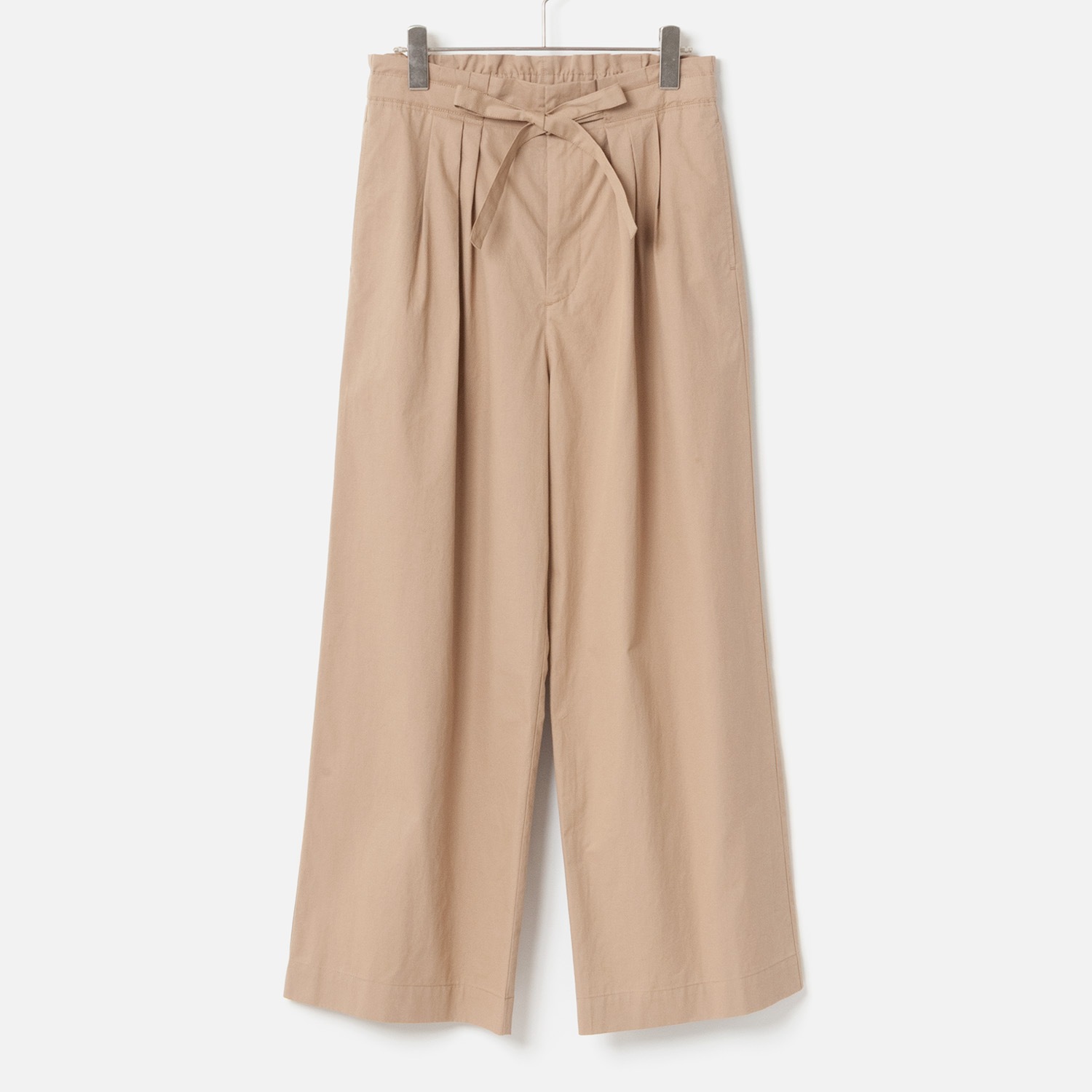 [Harriss] Compact cotton twill semi-wide pants