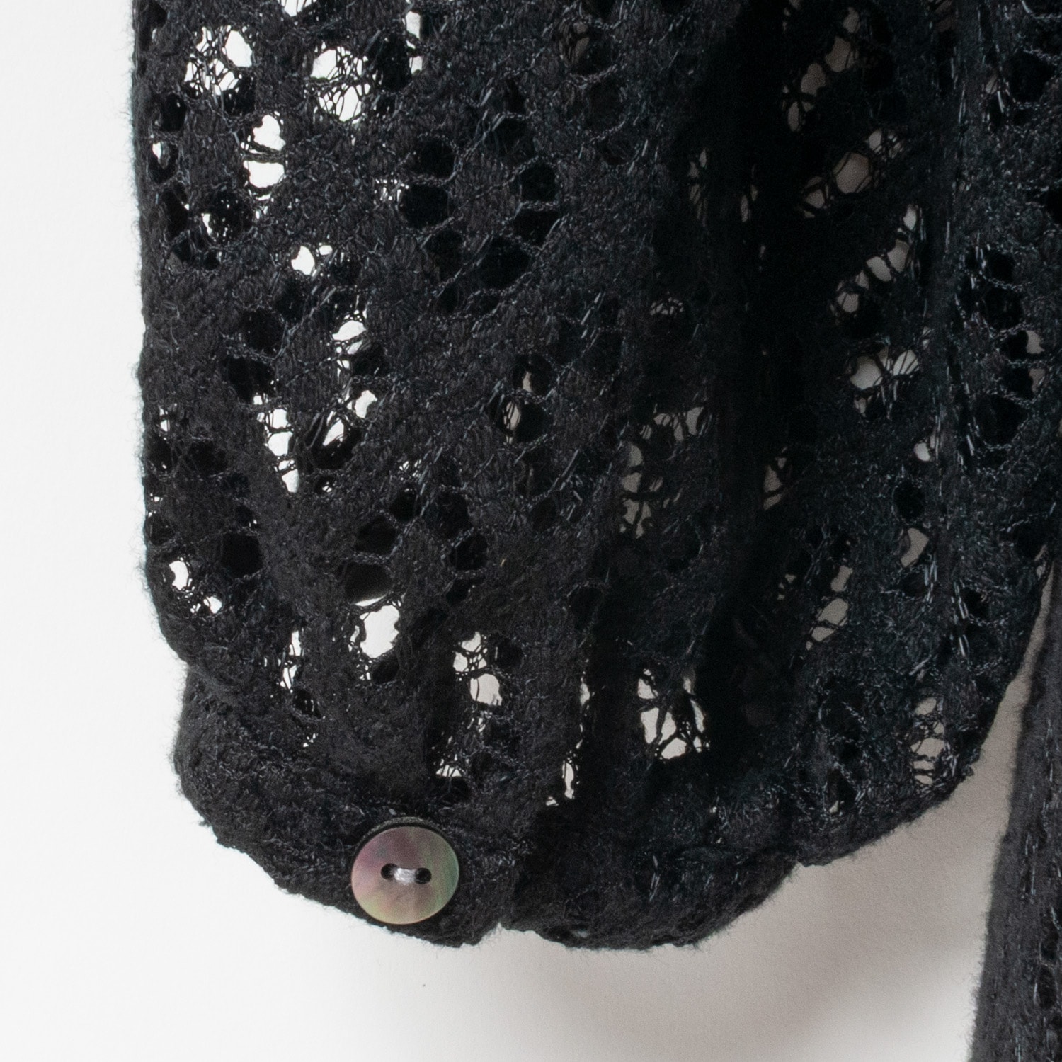 [Harriss �� Keiko Okamoto] Organic Cotton Ruffle Lace Blouse_Black(80)