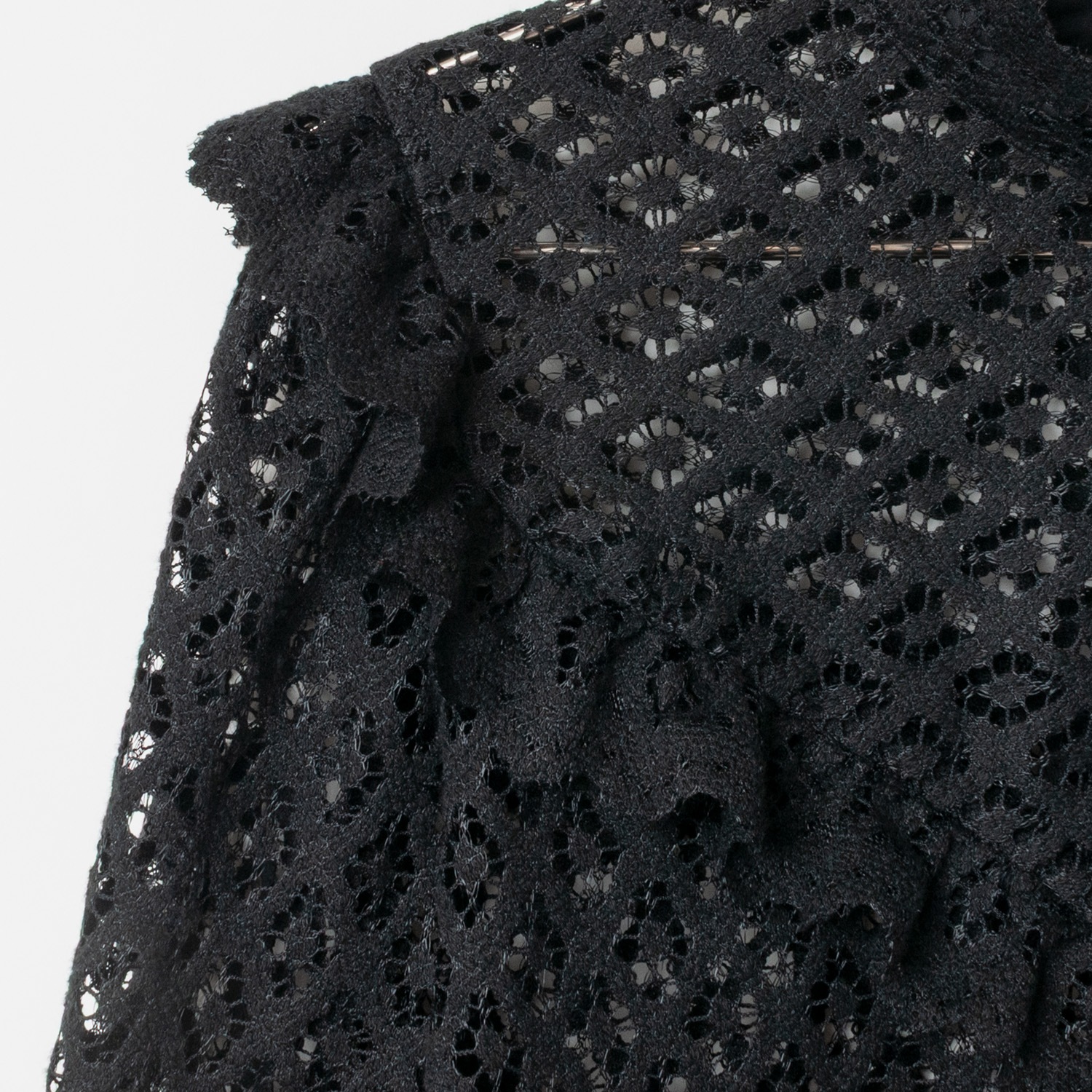 [Harriss �� Keiko Okamoto] Organic Cotton Ruffle Lace Blouse_Black(80)