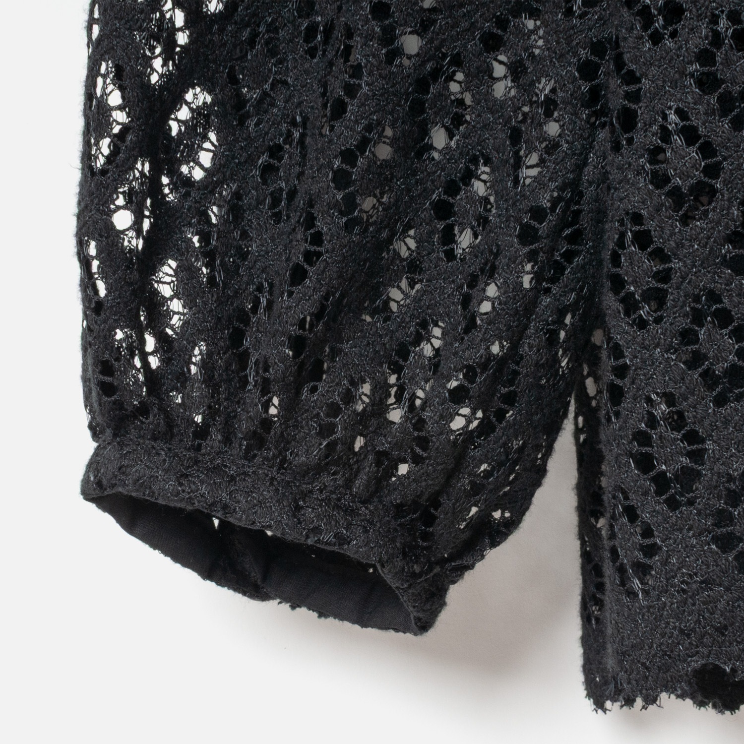 [Harriss �� Keiko Okamoto] Organic Cotton Ruffle Lace Blouse_Black(80)