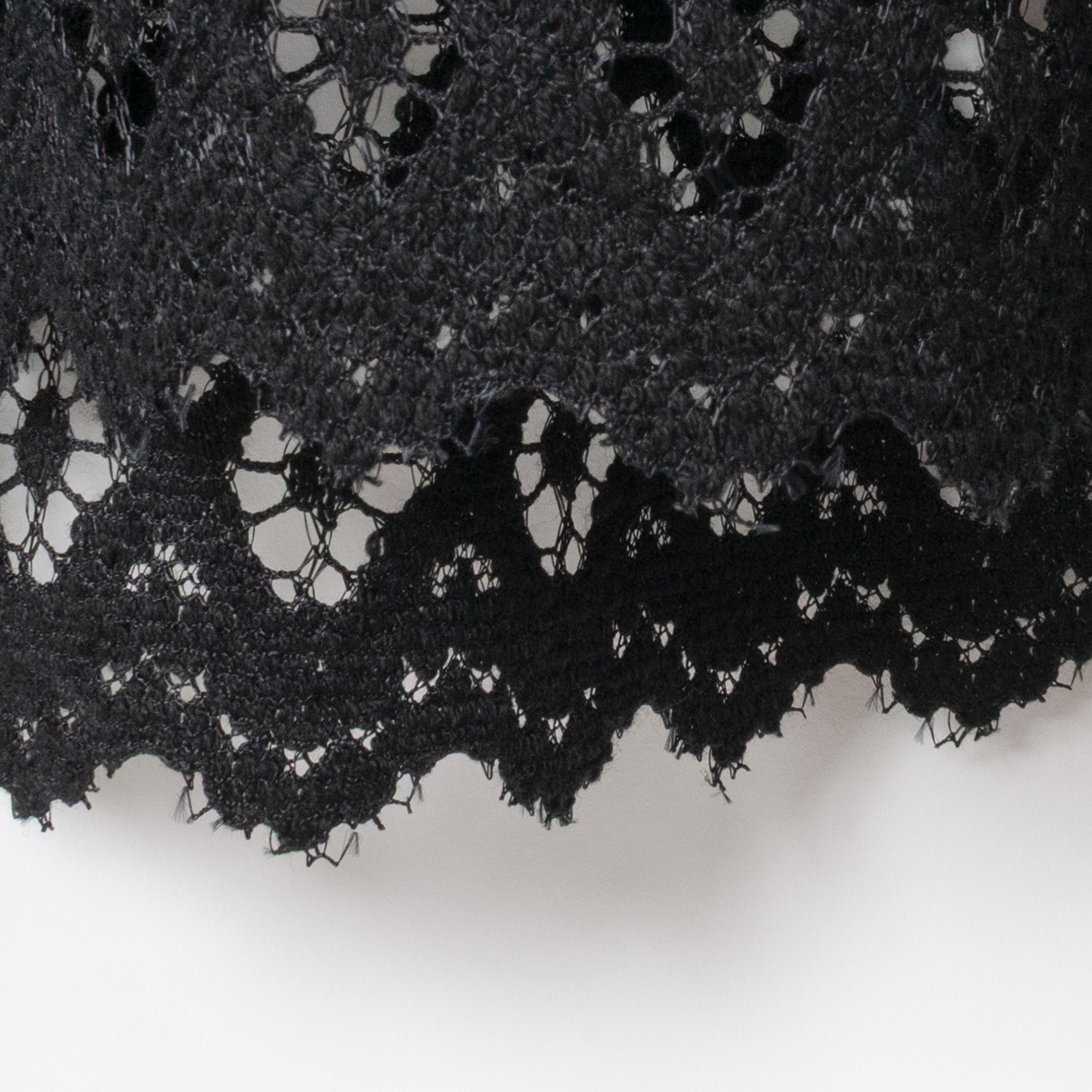 [Harriss �� Keiko Okamoto] Organic Cotton Ruffle Lace Blouse_Black(80)