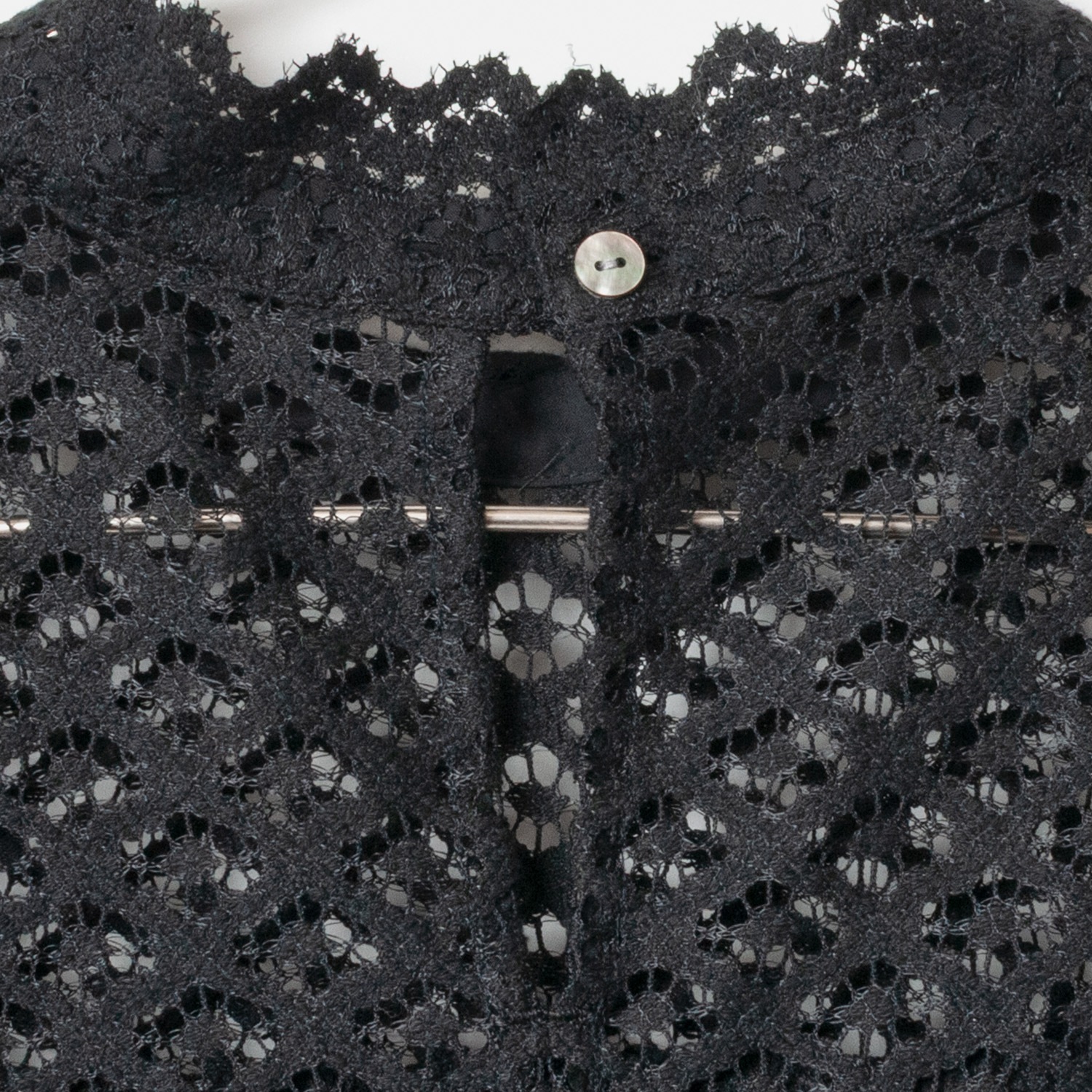 [Harriss �� Keiko Okamoto] Organic Cotton Ruffle Lace Blouse_Black(80)