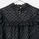 [Harriss �� Keiko Okamoto] Organic Cotton Ruffle Lace Blouse_Black(80)
