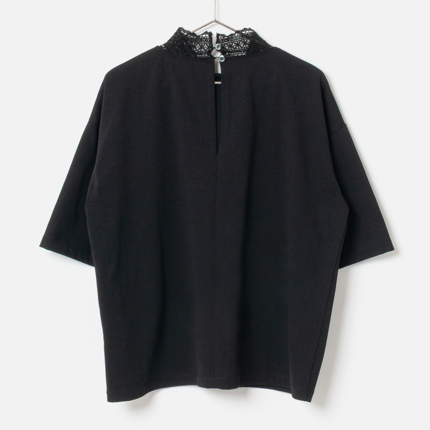 [Harriss] Stand Lace Collar T-Shirt