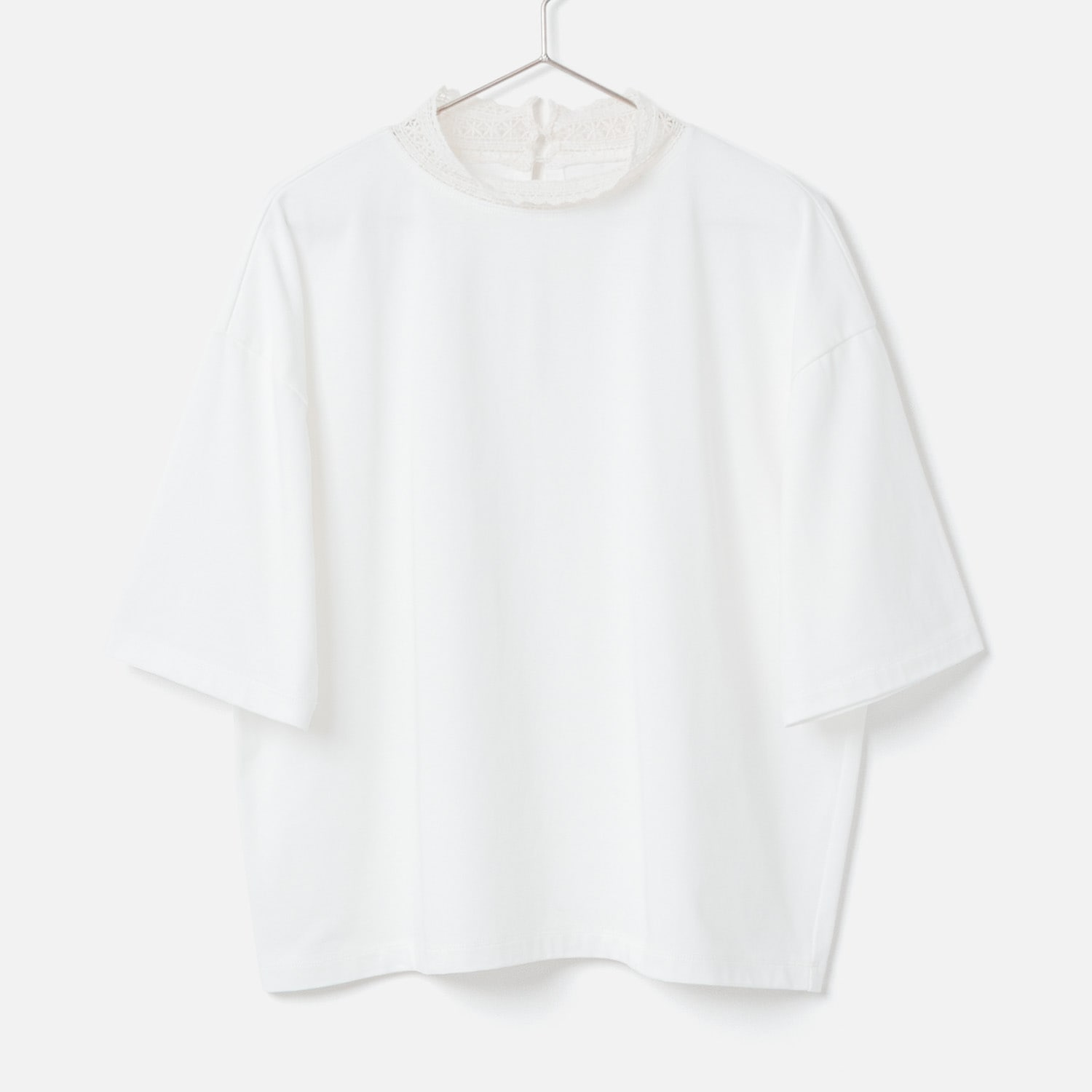 [Harriss] Stand Lace Collar T-Shirt