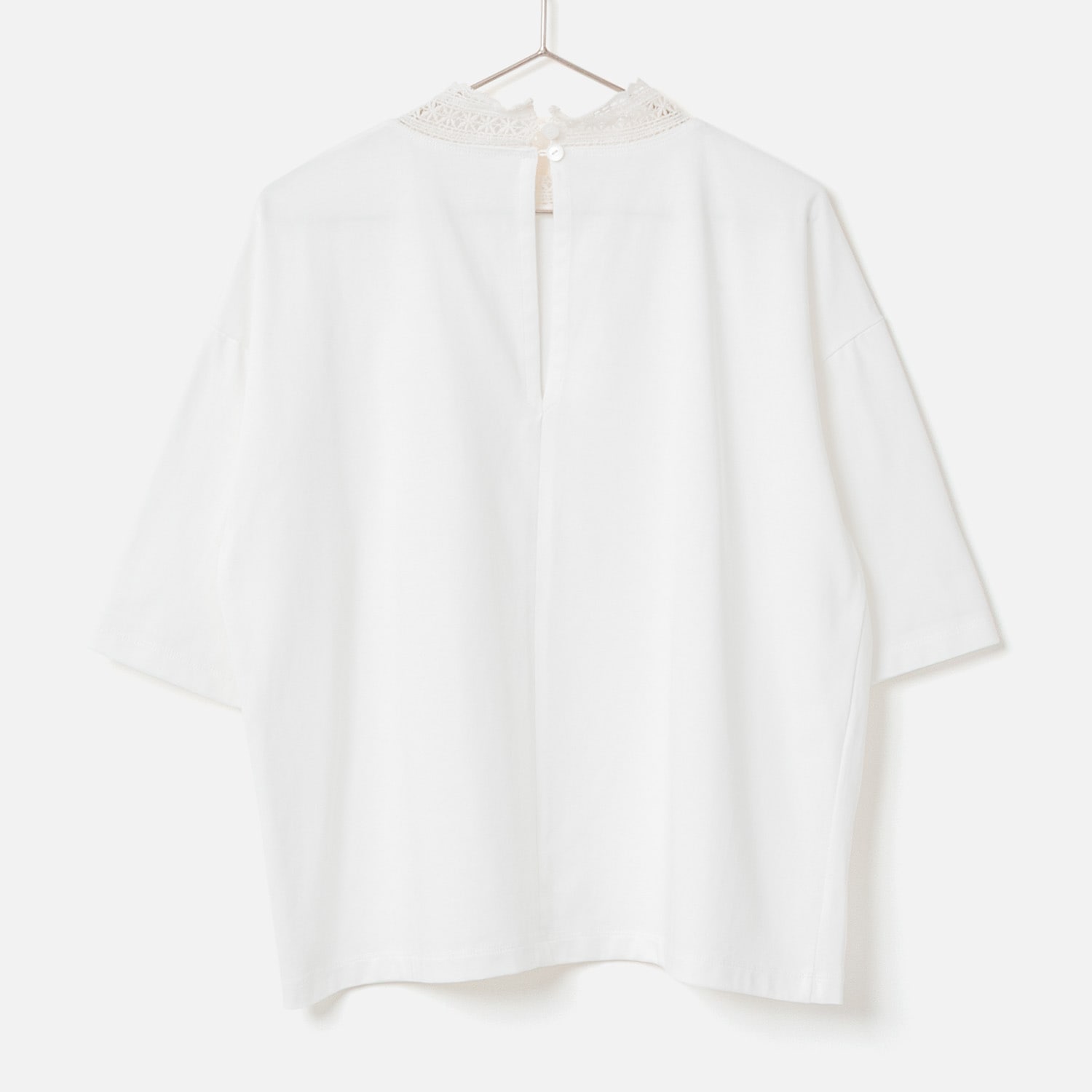 [Harriss] Stand Lace Collar T-Shirt