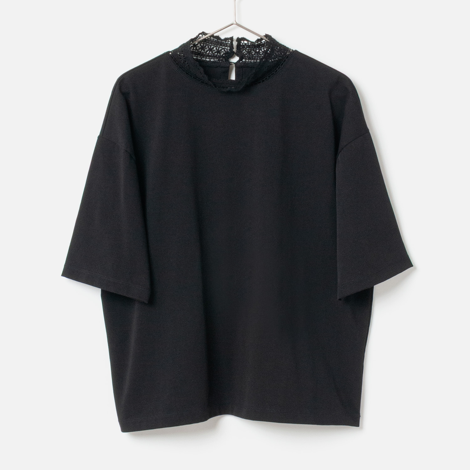 [Harriss] Stand Lace Collar T-Shirt