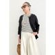 [Harriss �� Keiko Okamoto] Crew Neck Cardigan with Pearls_Black(80)