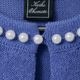 [Harriss �� Keiko Okamoto] Crew neck cardigan with pearls_Purple(41)