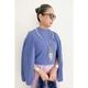 [Harriss �� Keiko Okamoto] Crew neck cardigan with pearls_Purple(41)