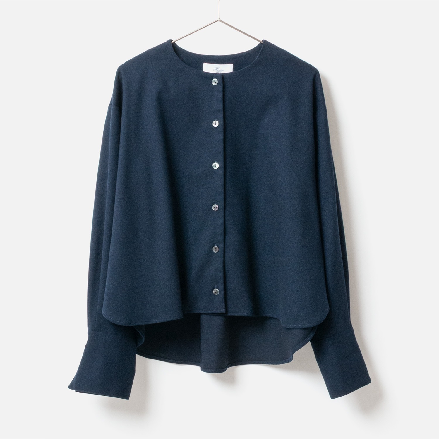 [Harriss] Collarless shirt