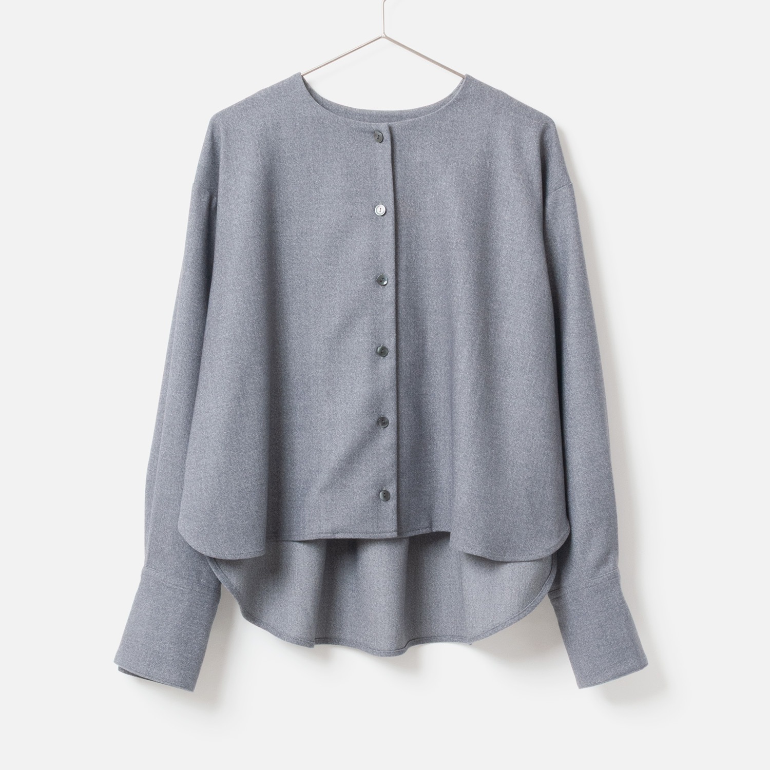 [Harriss] Collarless shirt