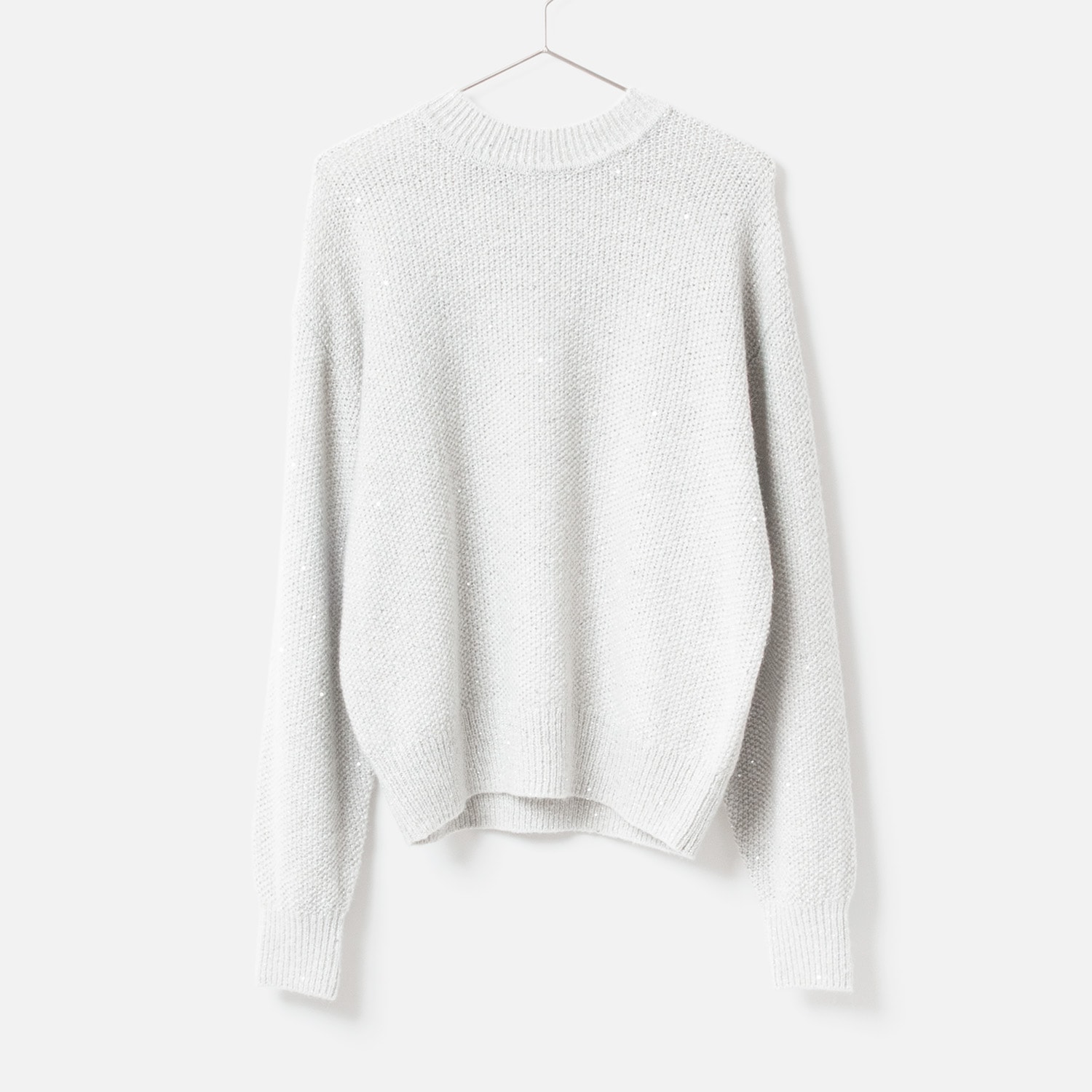 [Harriss] High Neck Sequin Knit Pullover