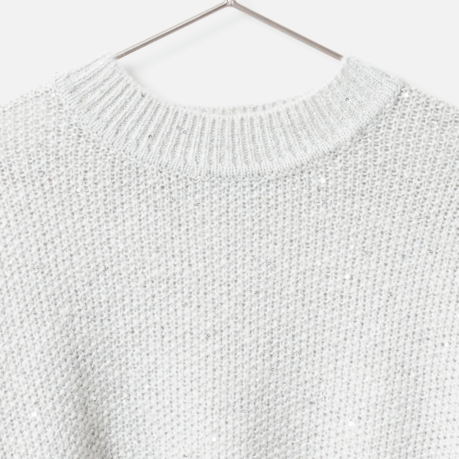 [Harriss] High Neck Sequin Knit Pullover