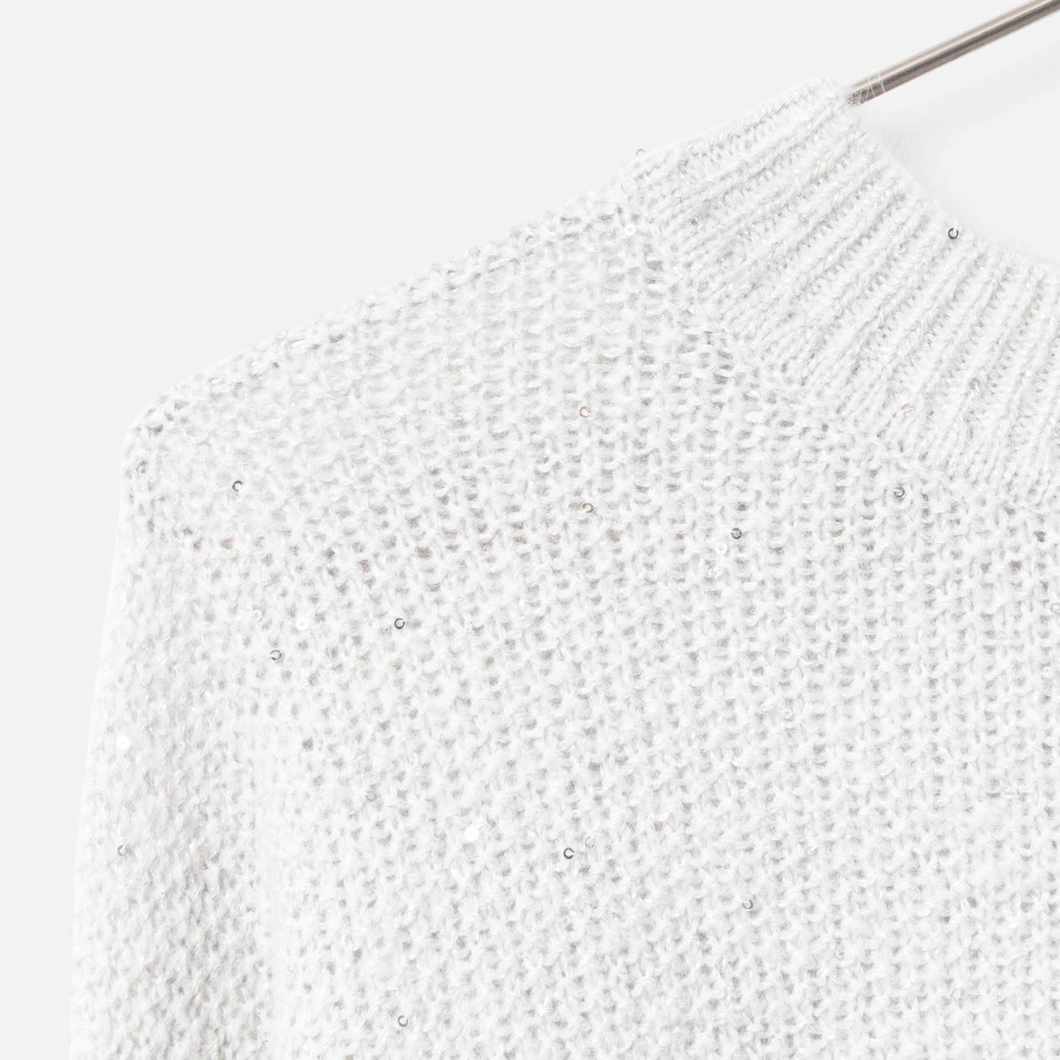 [Harriss] High Neck Sequin Knit Pullover