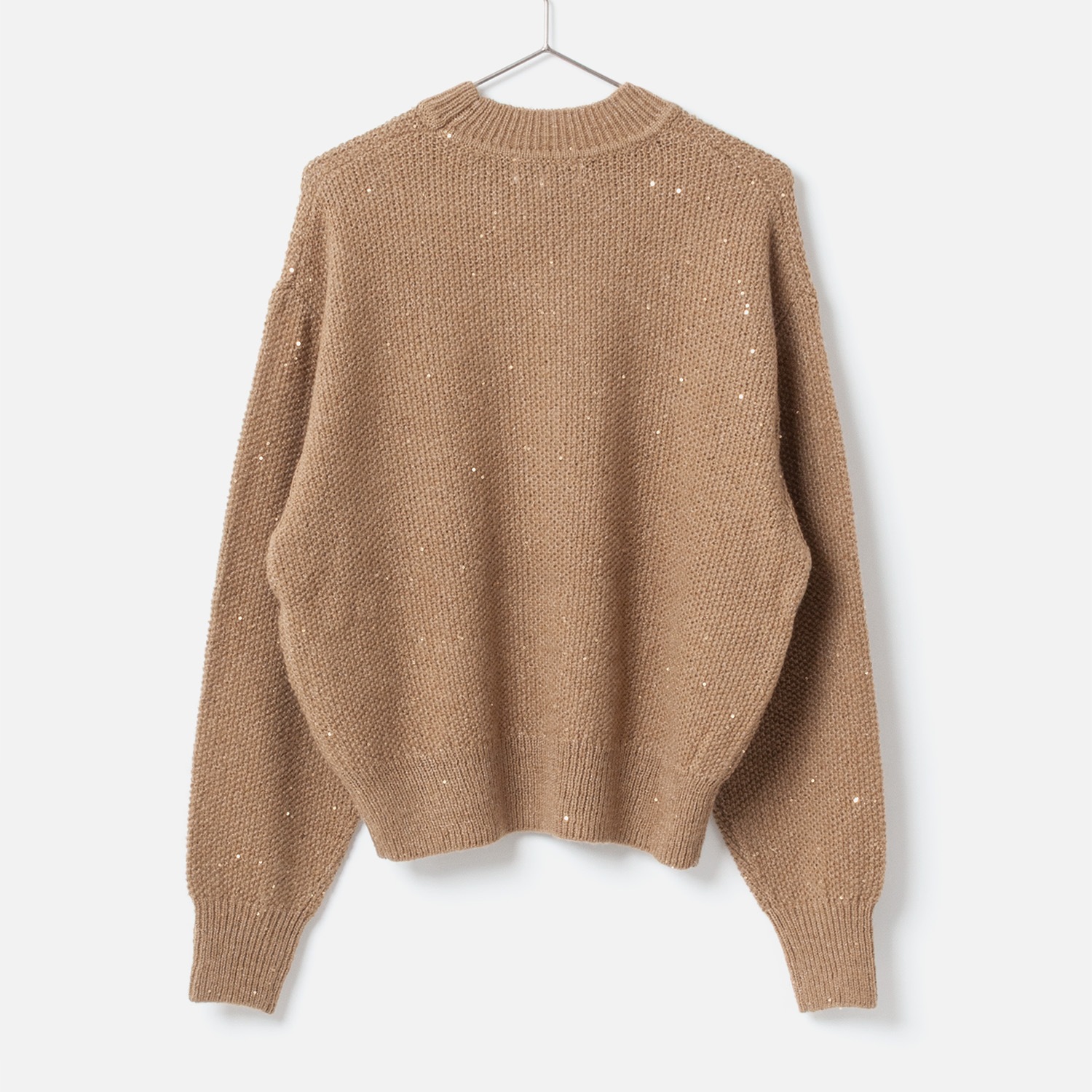 [Harriss] High Neck Sequin Knit Pullover
