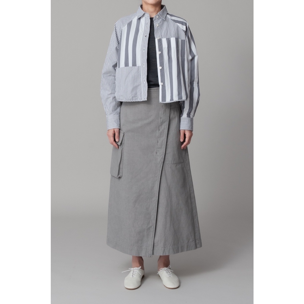 [RaPPELER] Sulfurized Damaged Washed Skirt_Gray(82)