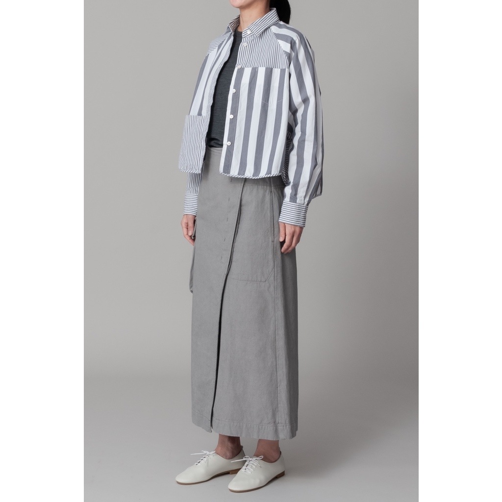 [RaPPELER] Sulfurized Damaged Washed Skirt_Gray(82)