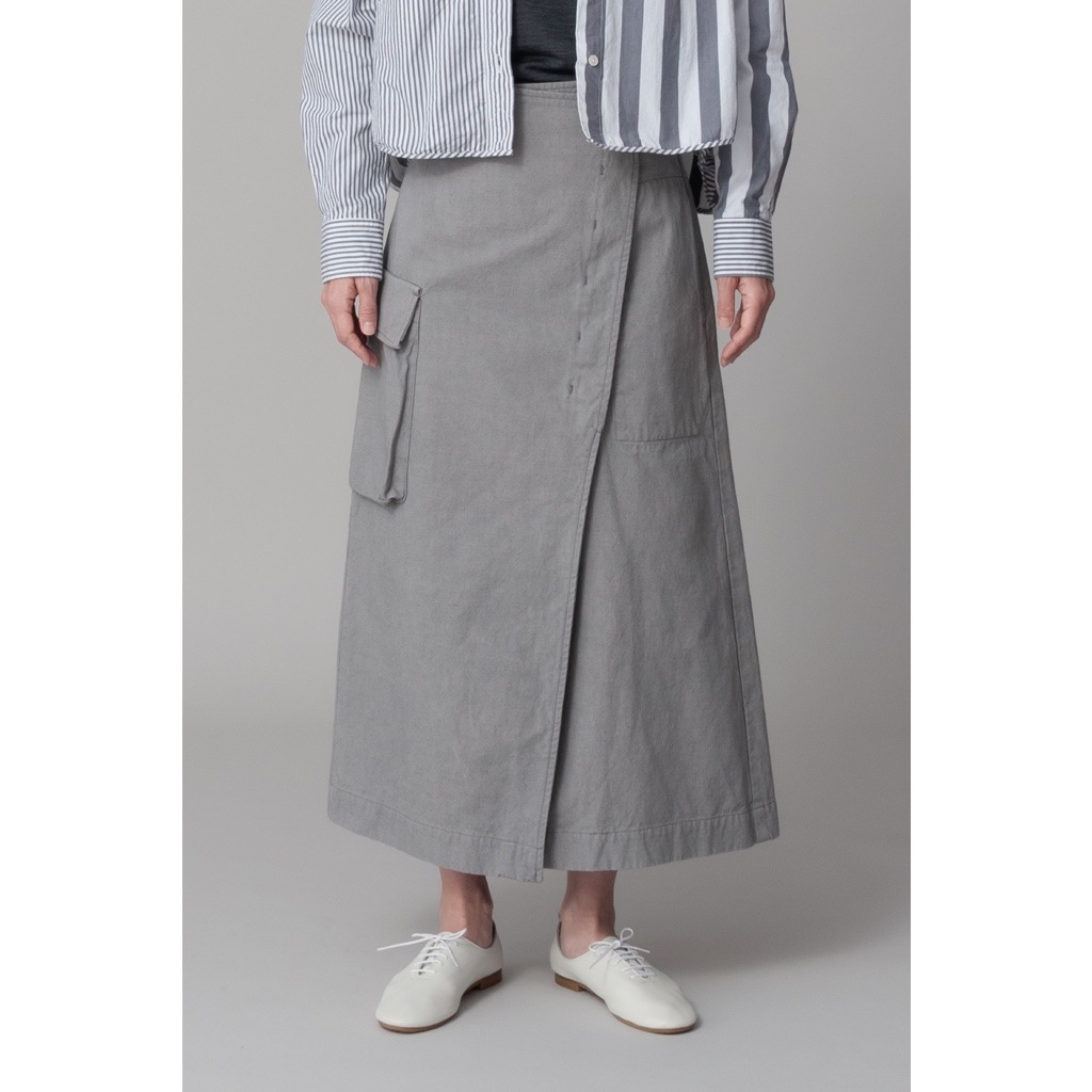 [RaPPELER] Sulfurized Damaged Washed Skirt_Gray(82)