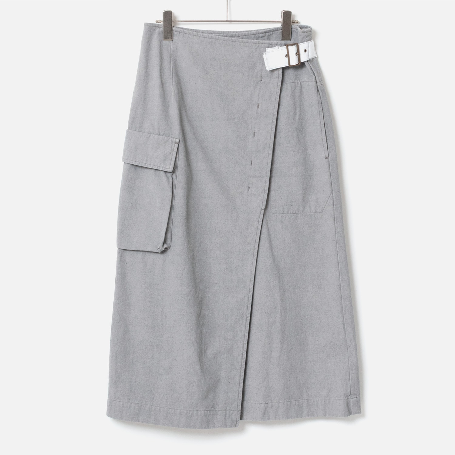 [RaPPELER] Sulfurized Damaged Washed Skirt_Gray(82)