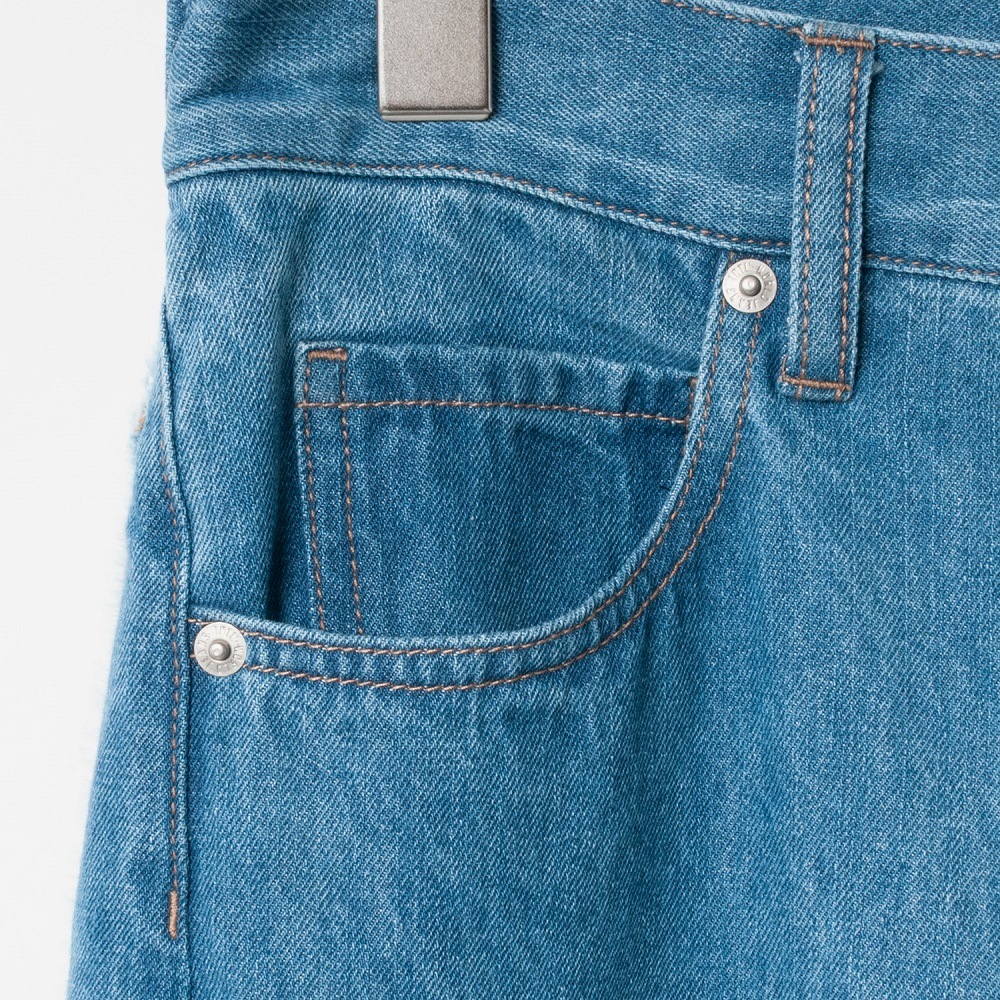[le ciel de HARRISS] Fringe 5-Pocket Wide Pants_Sax blue(52)