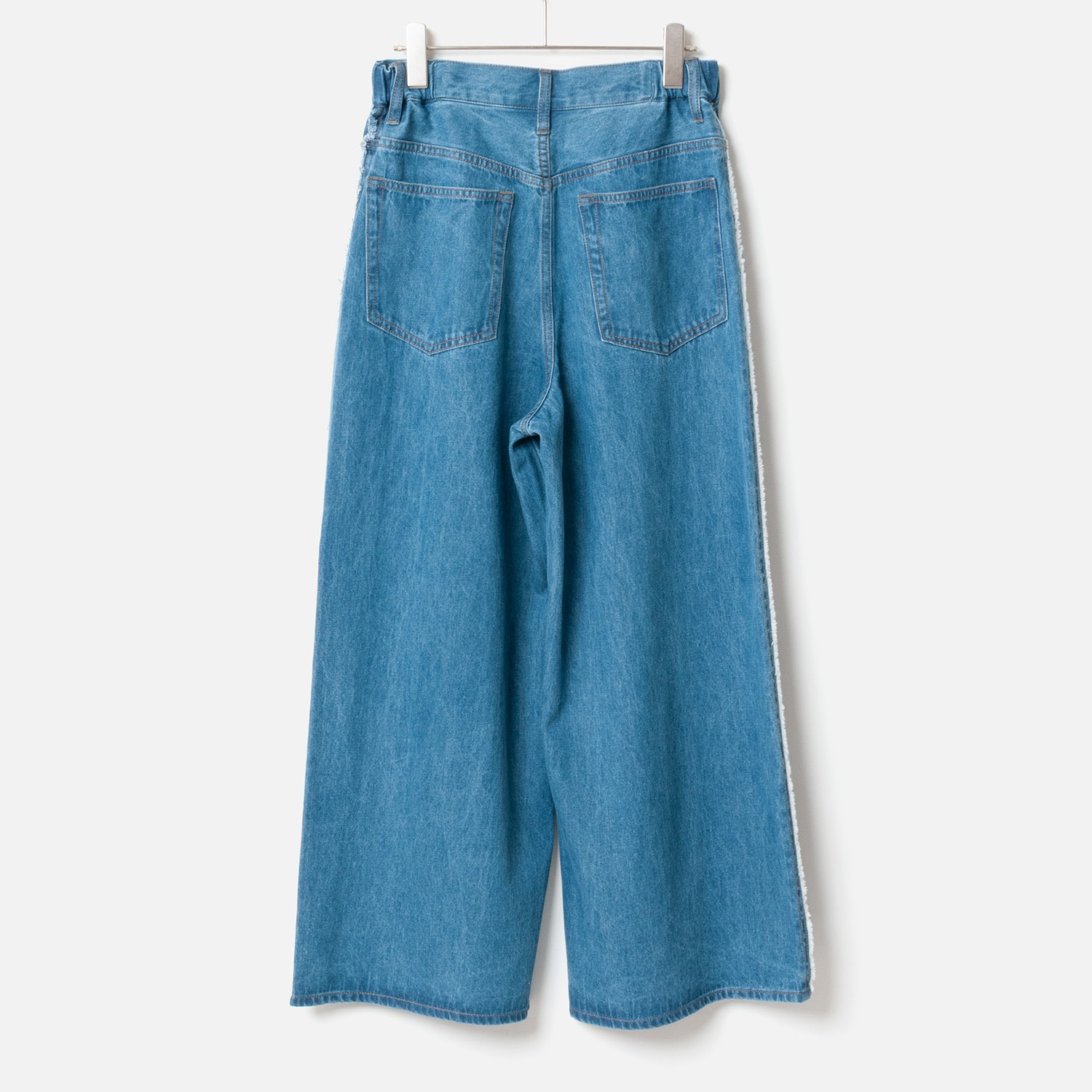 [le ciel de HARRISS] Fringe 5-Pocket Wide Pants_Sax blue(52)