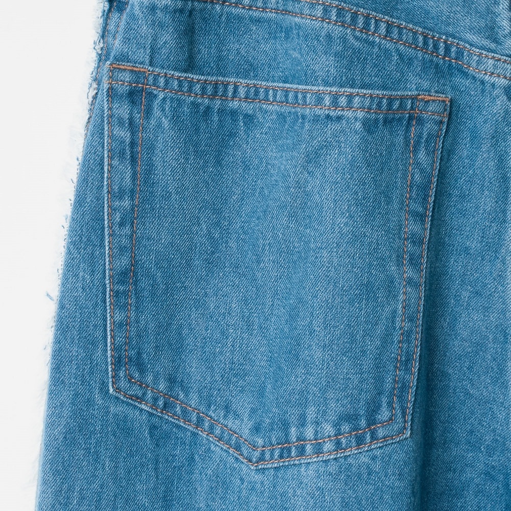 [le ciel de HARRISS] Fringe 5-Pocket Wide Pants_Sax blue(52)