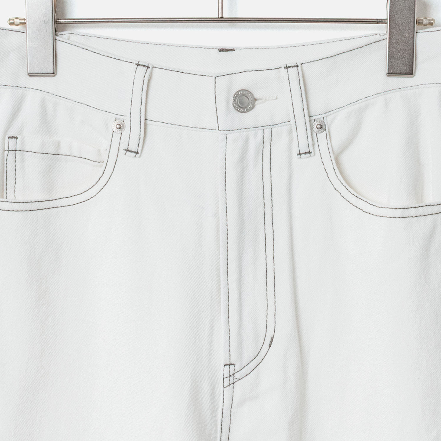 [le ciel de HARRISS] Fringe 5-Pocket Wide Pants_White(01)