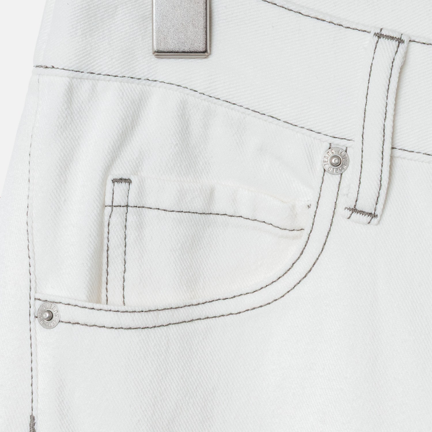 [le ciel de HARRISS] Fringe 5-Pocket Wide Pants_White(01)