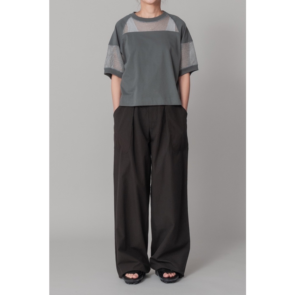 [RaPPELER] Mesh Switching Cut and Sew_Charcoal gray(81)